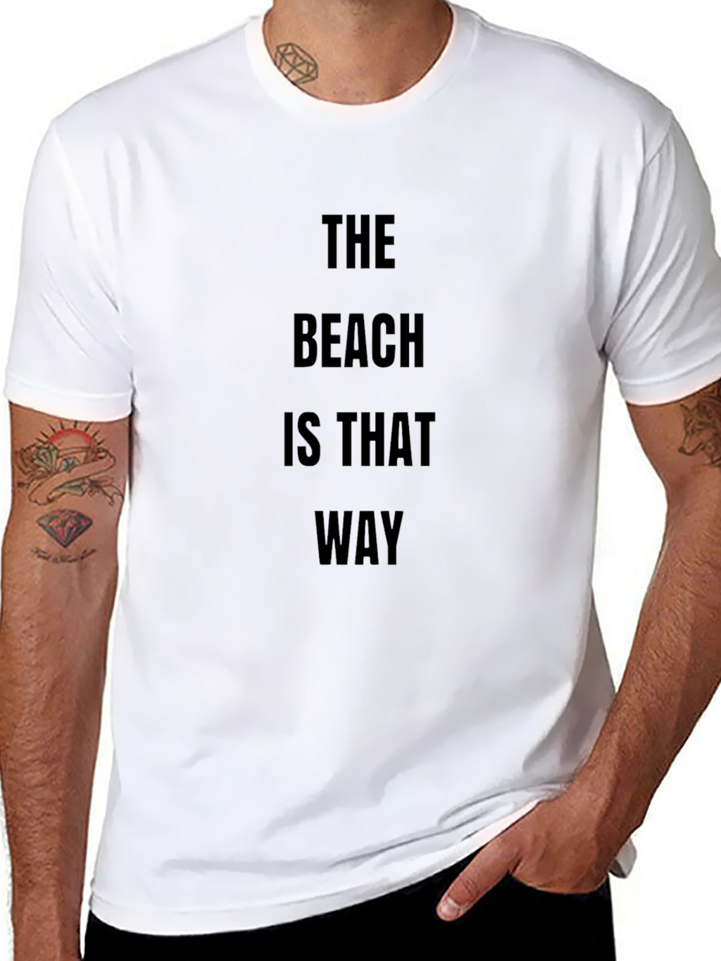 The Beach Is That Way Black Graphic Tee