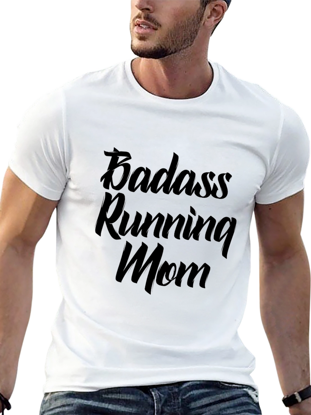 Badass Running Mom Black T-Shirt