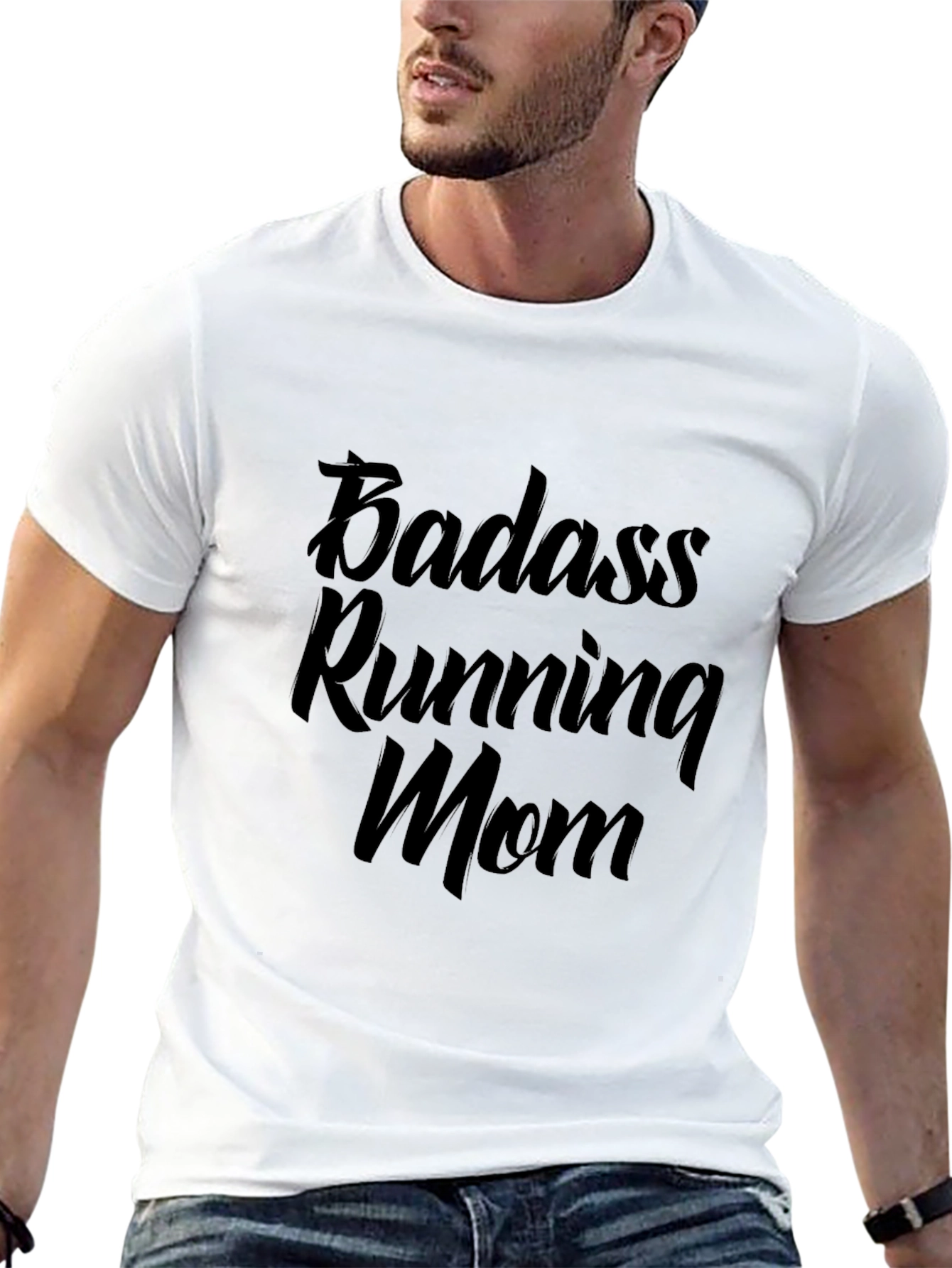 Badass Running Mom Black T-Shirt