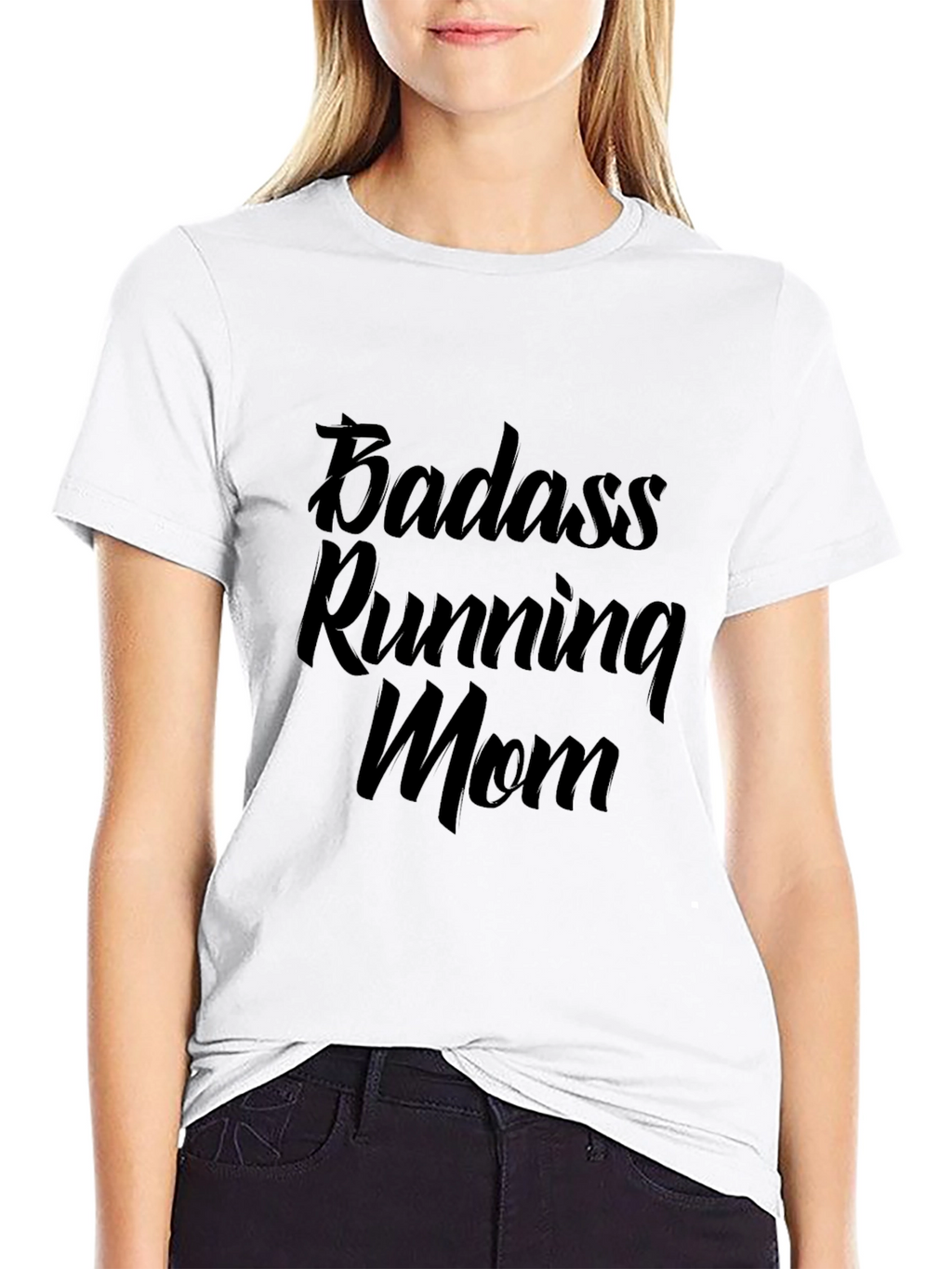 Badass Running Mom Black T-Shirt
