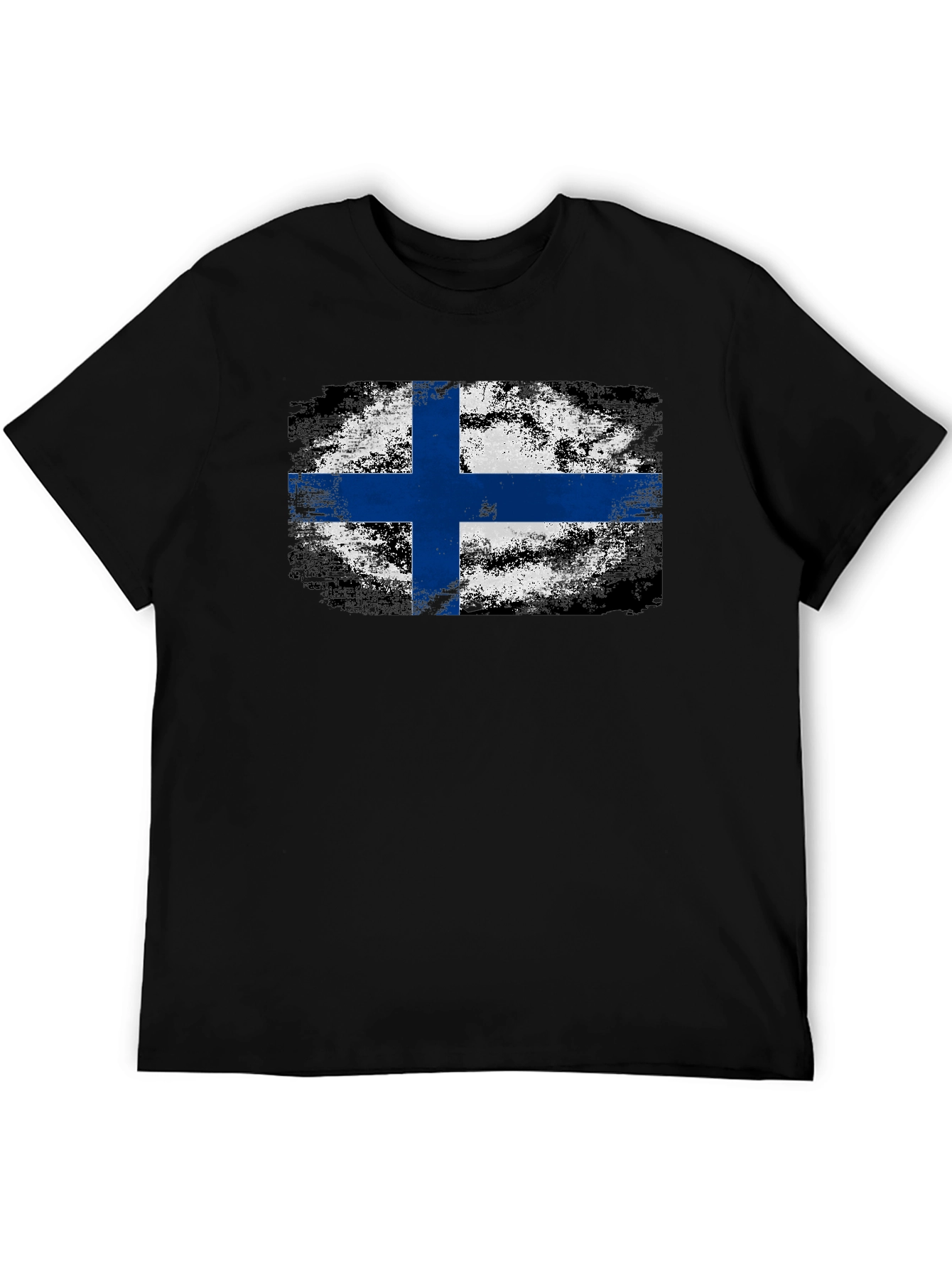 Finnish Flag Grunge Style T-Shirt