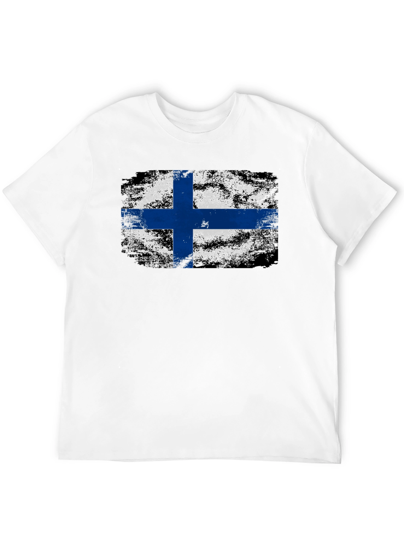 Finnish Flag Grunge Style T-Shirt