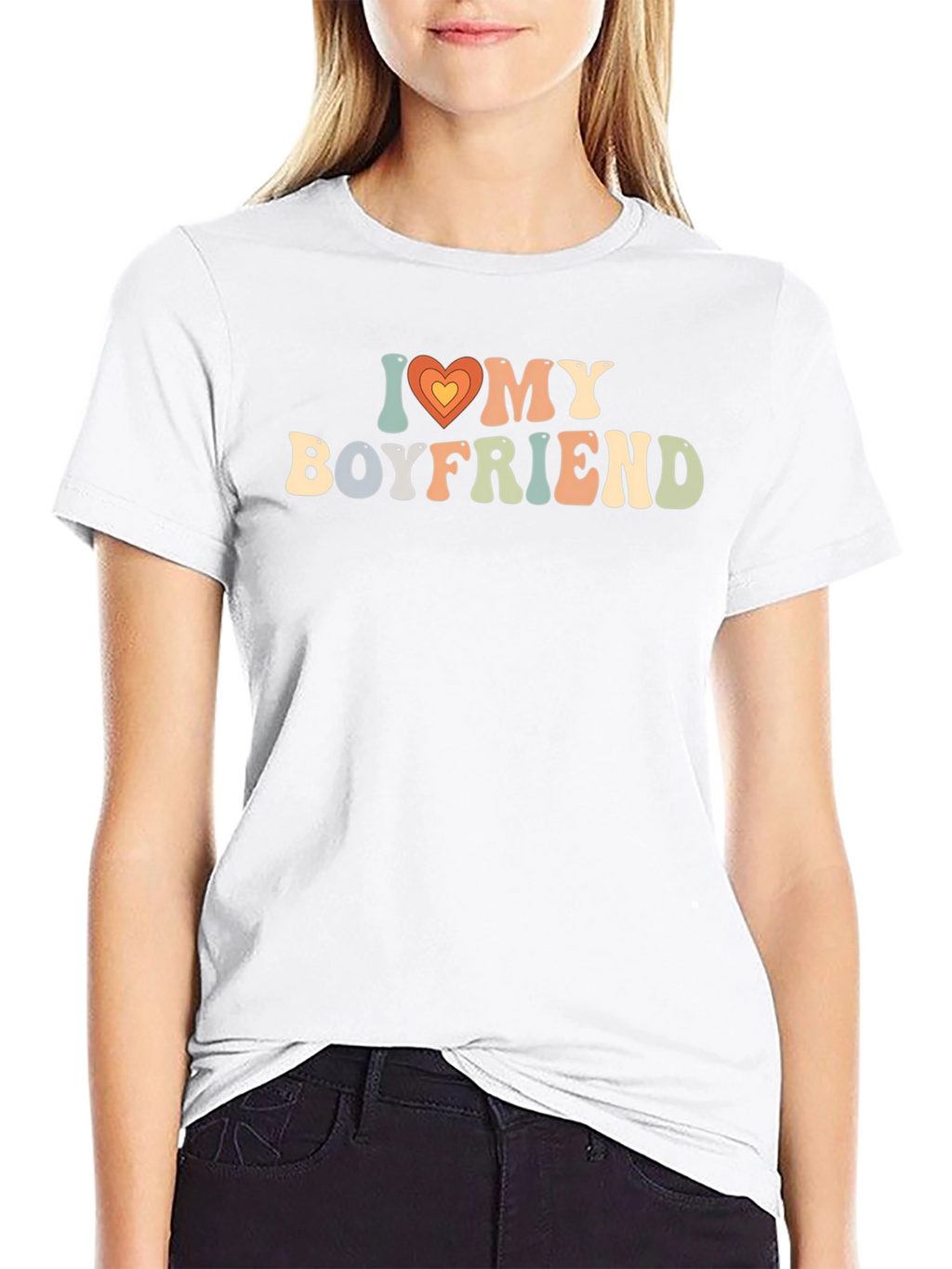 I Heart My Boyfriend Retro Graphic Tee