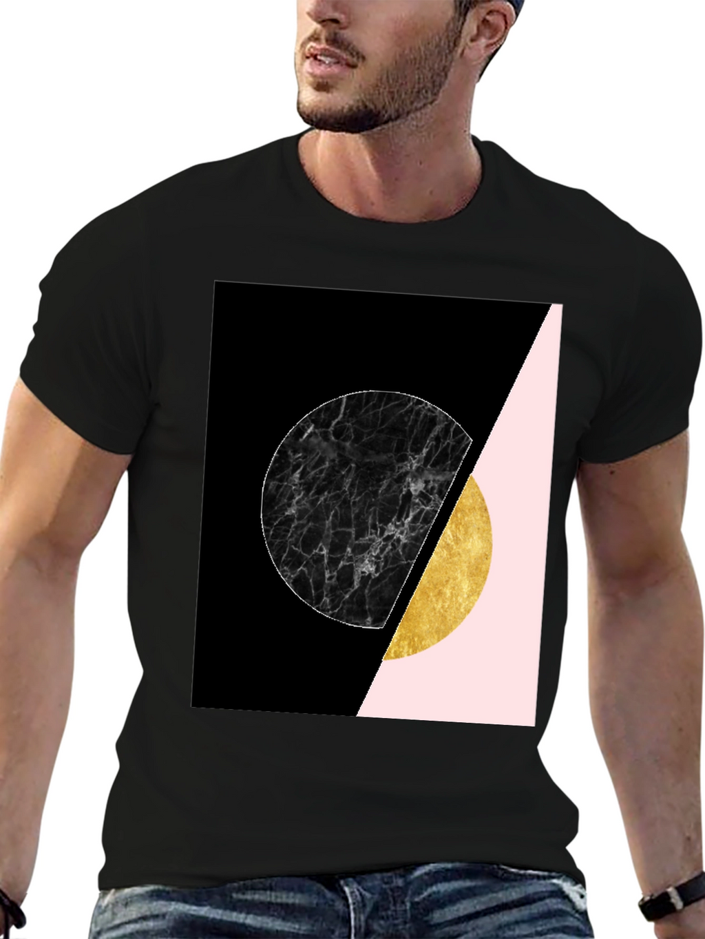 Geometric Circle Print Tee - Stylish Graphic T-Shirt