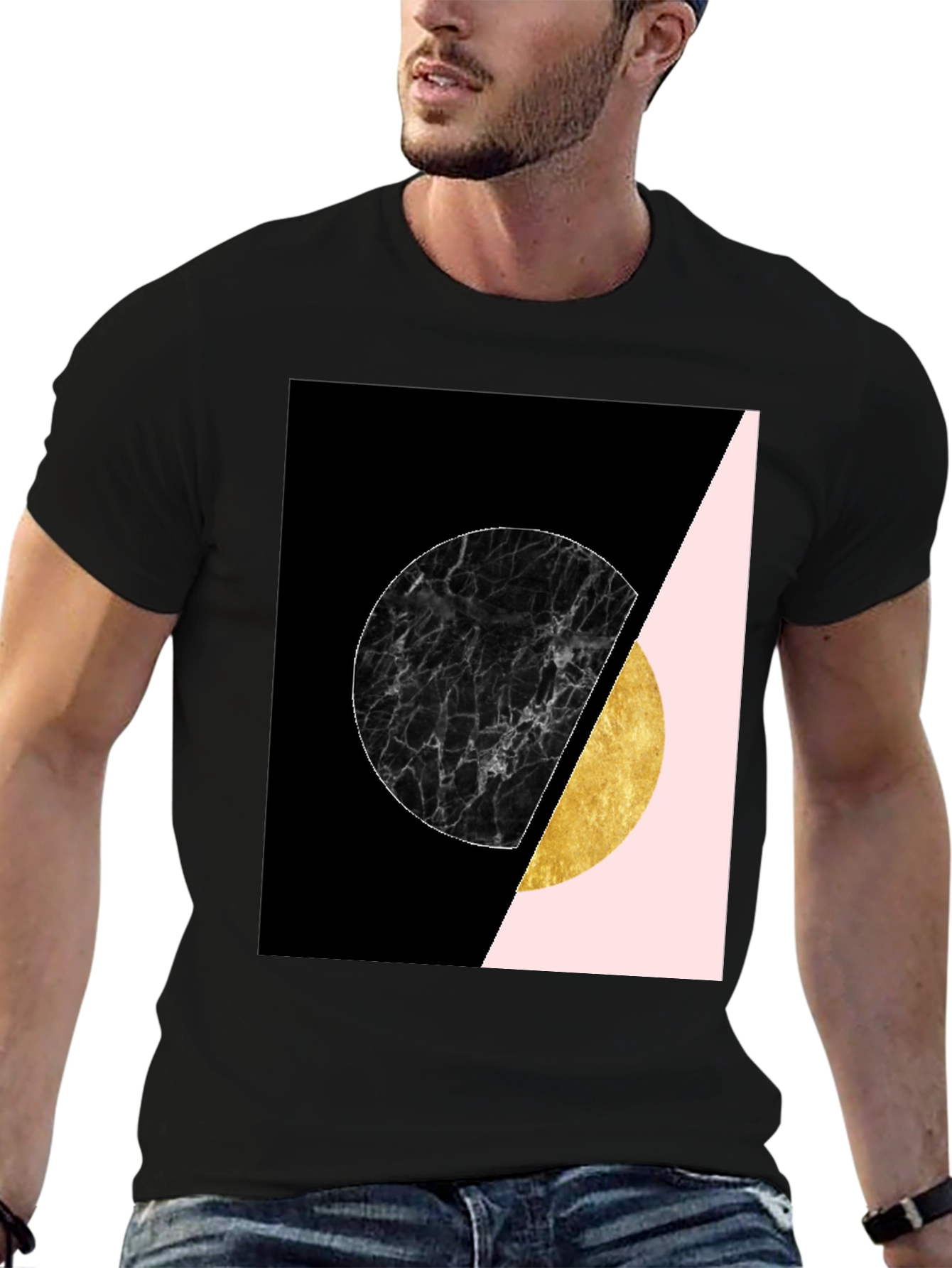 Geometric Circle Print Tee - Stylish Graphic T-Shirt