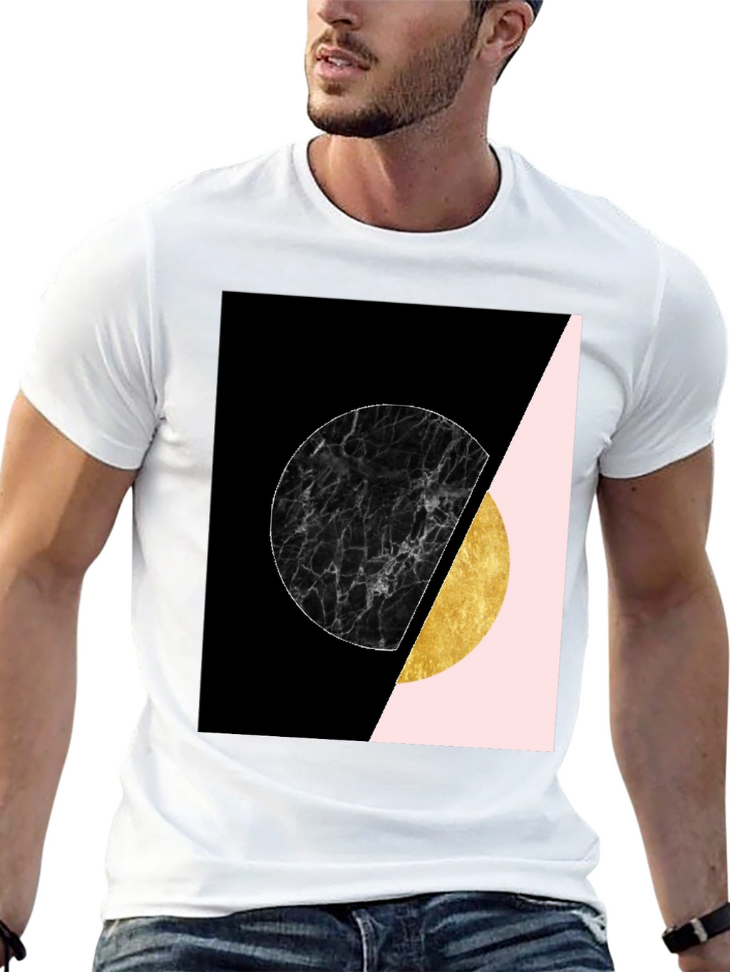 Geometric Circle Print Tee - Stylish Graphic T-Shirt