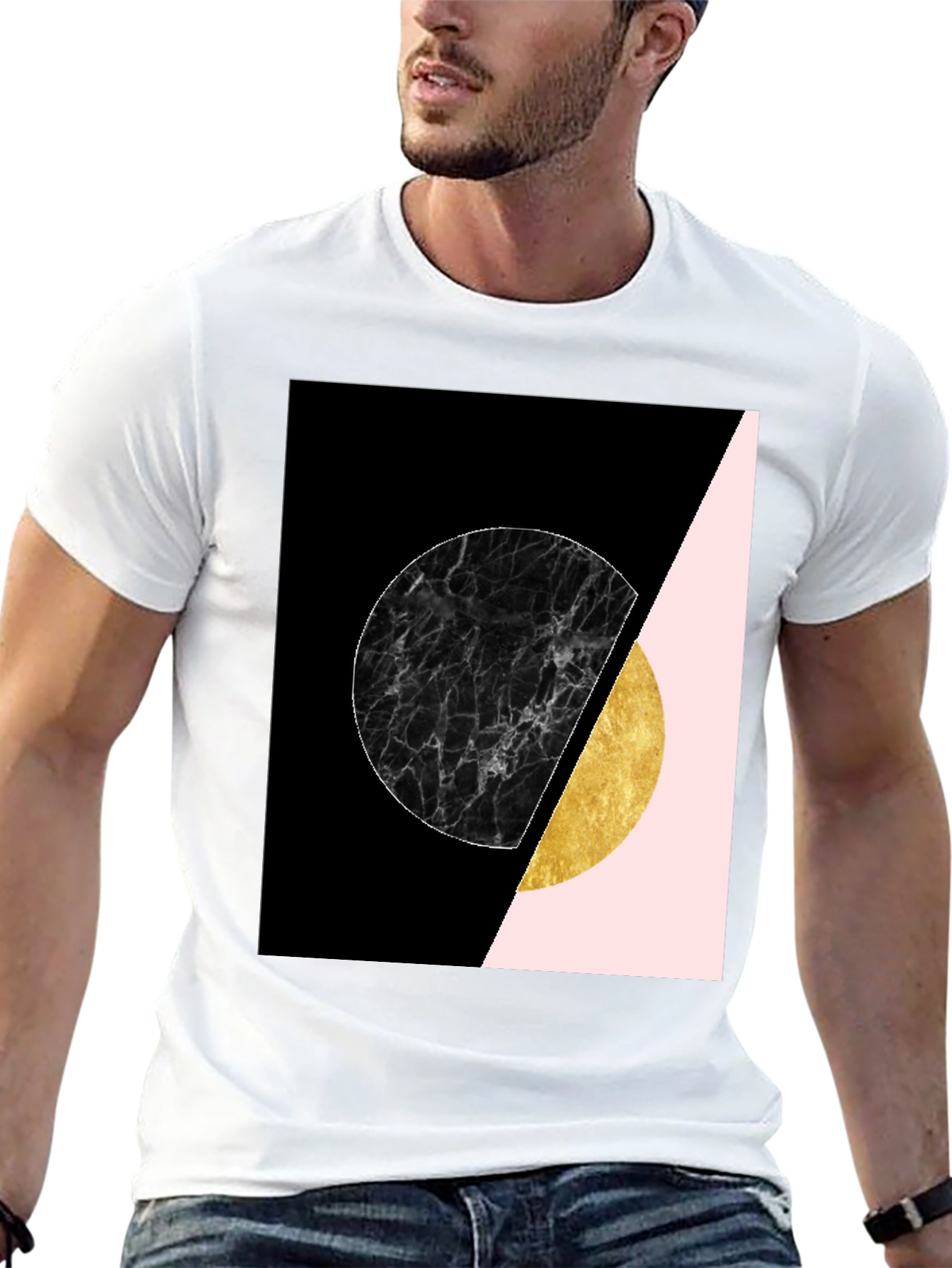 Geometric Circle Print Tee - Stylish Graphic T-Shirt