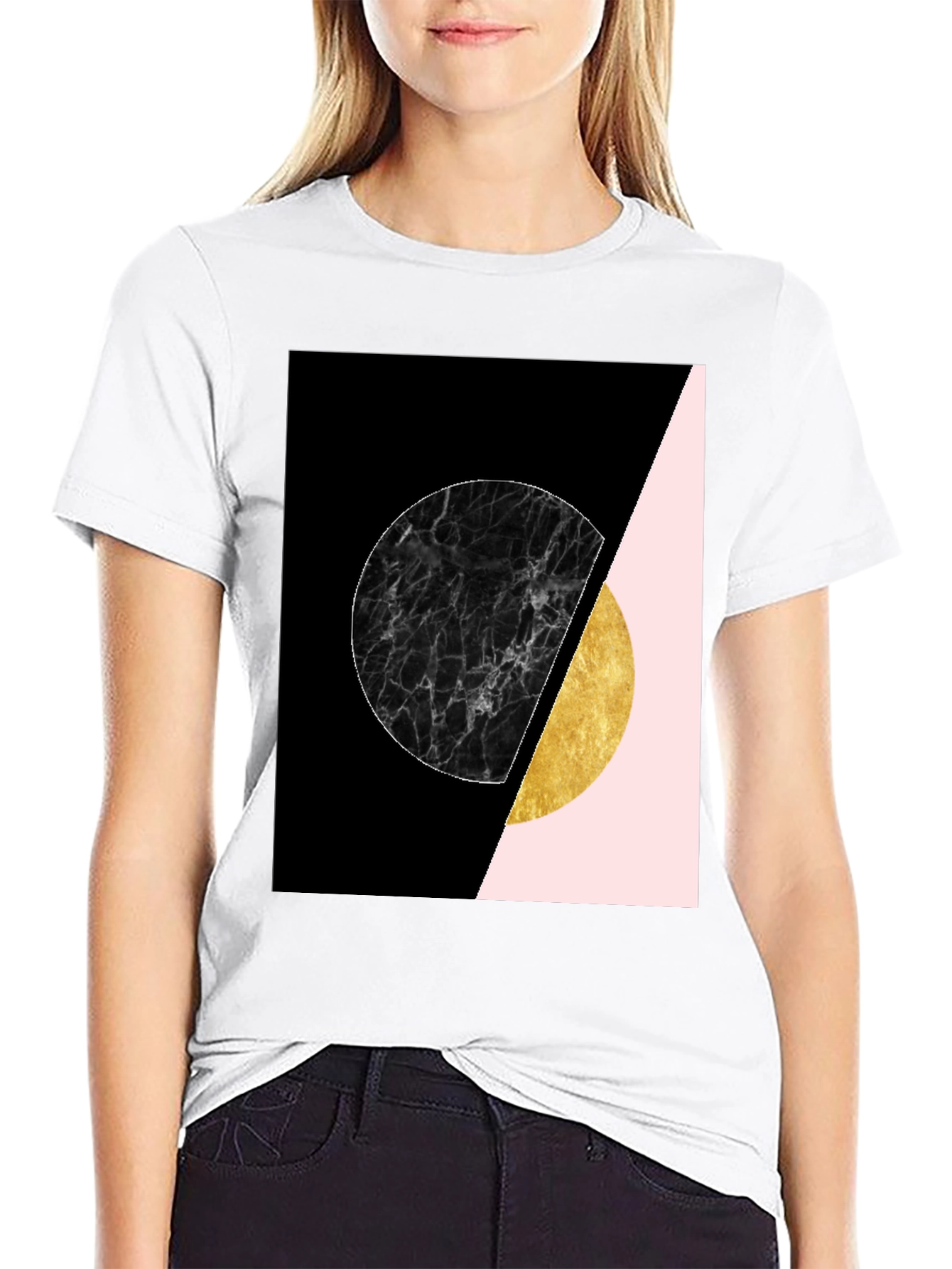 Geometric Circle Print Tee - Stylish Graphic T-Shirt