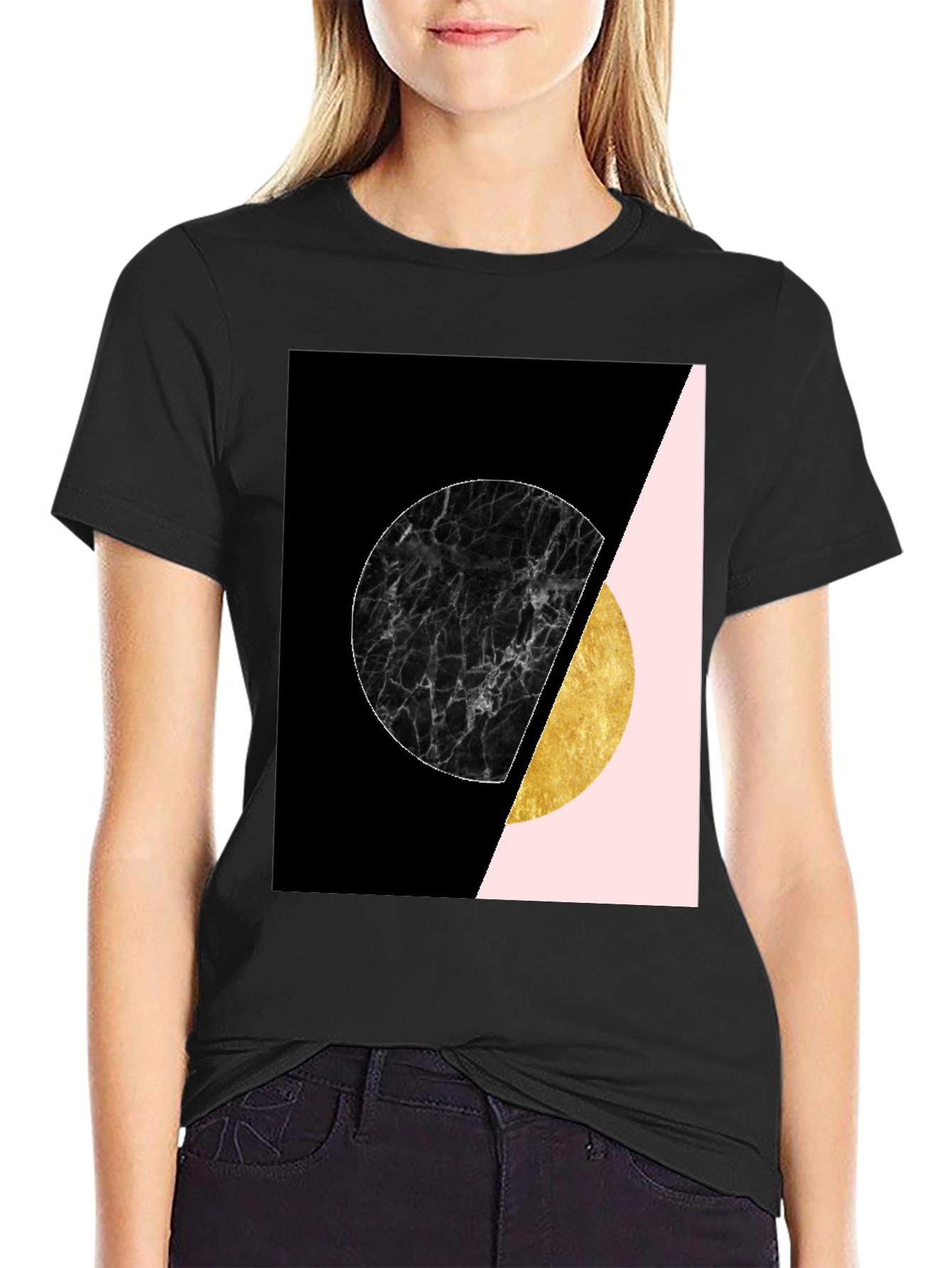 Geometric Circle Print Tee - Stylish Graphic T-Shirt