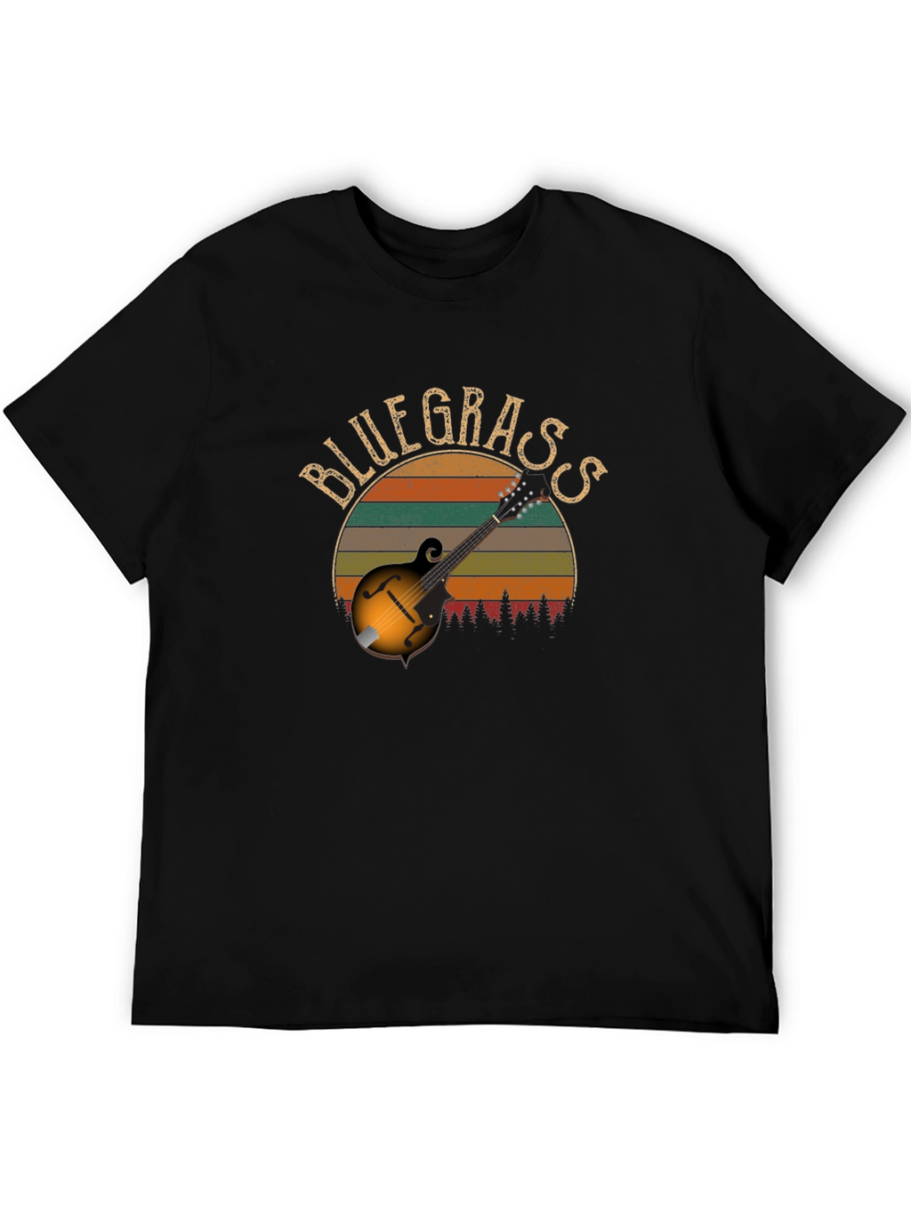 Bluegrass Mandolin Retro Sunset T-Shirt