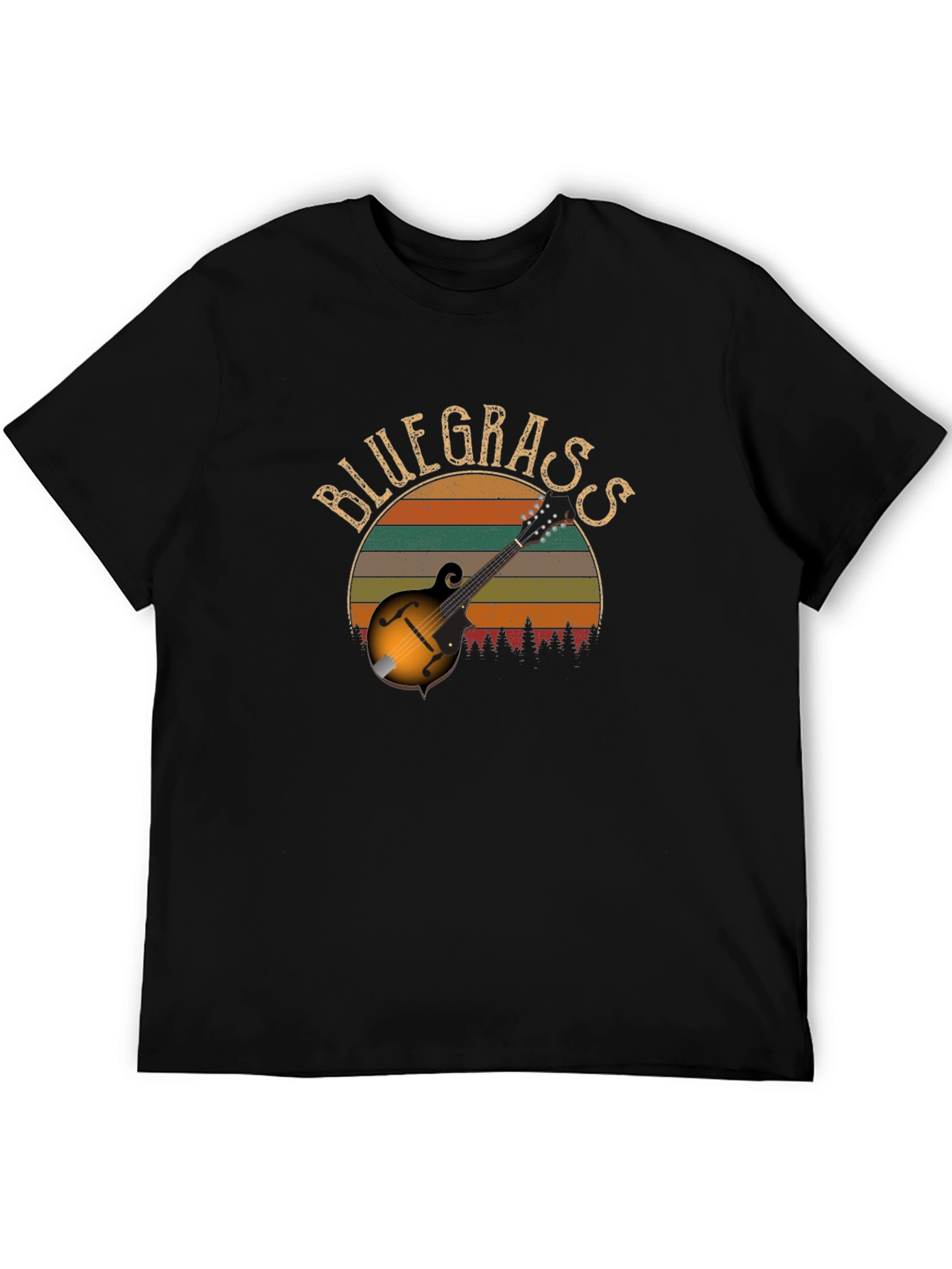 Bluegrass Mandolin Retro Sunset T-Shirt
