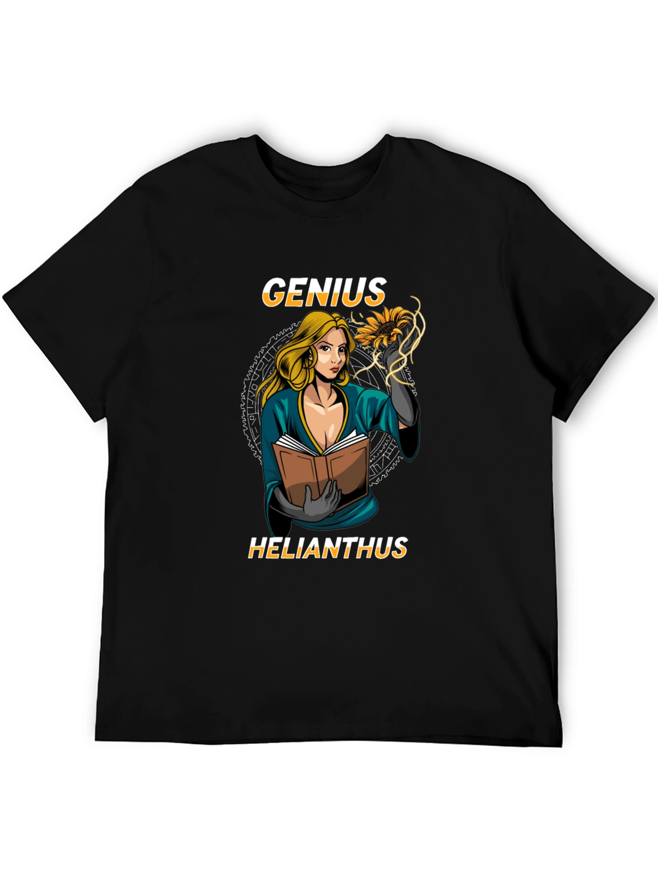 Genius Helianthus Black T-Shirt