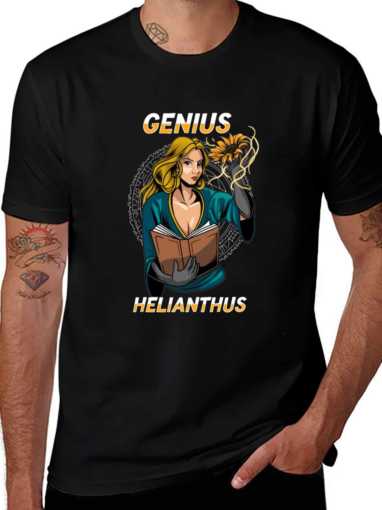 Genius Helianthus Black T-Shirt