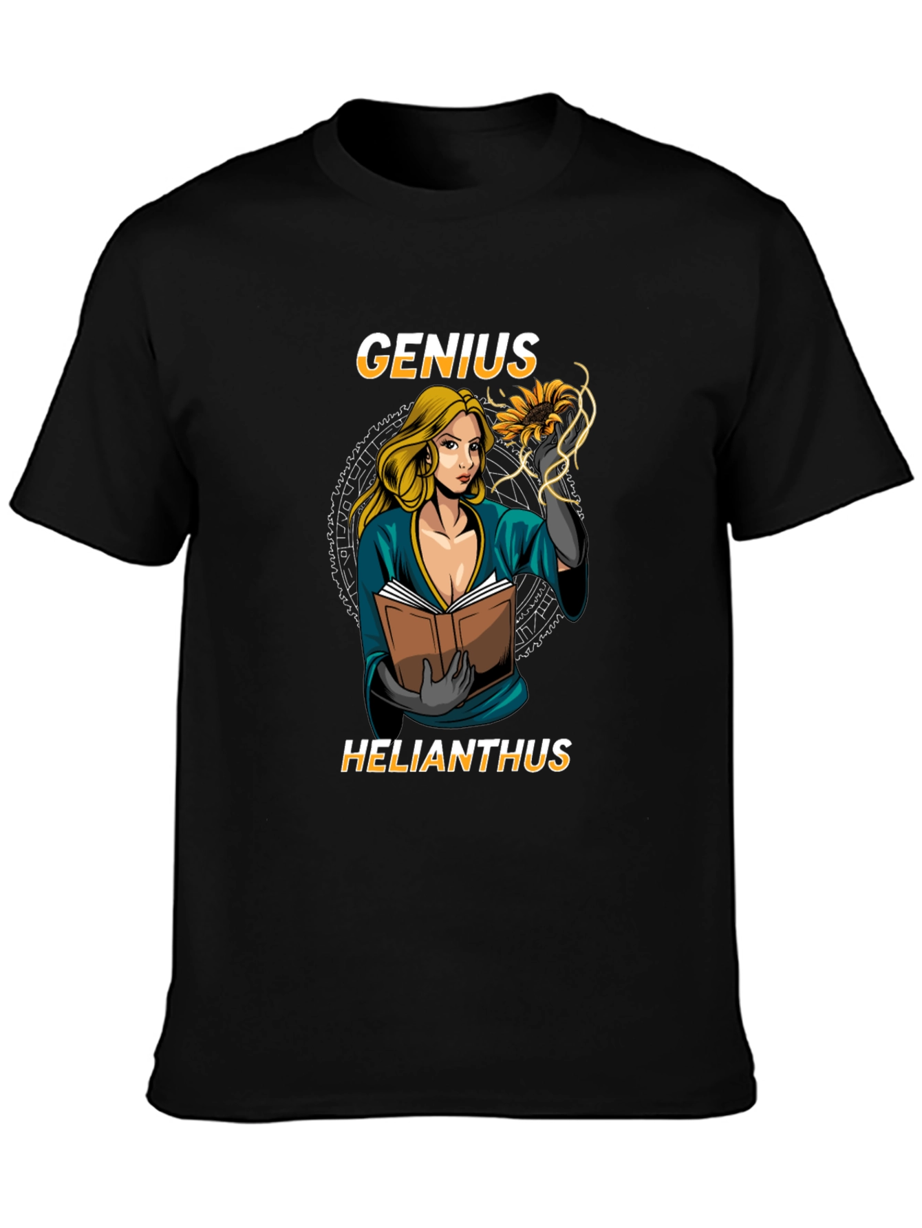 Genius Helianthus Black T-Shirt