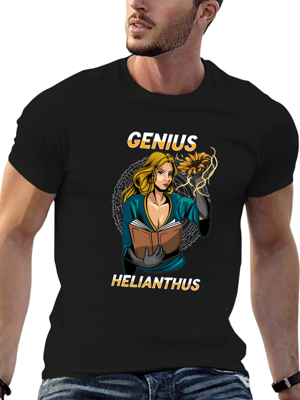 Genius Helianthus Black T-Shirt