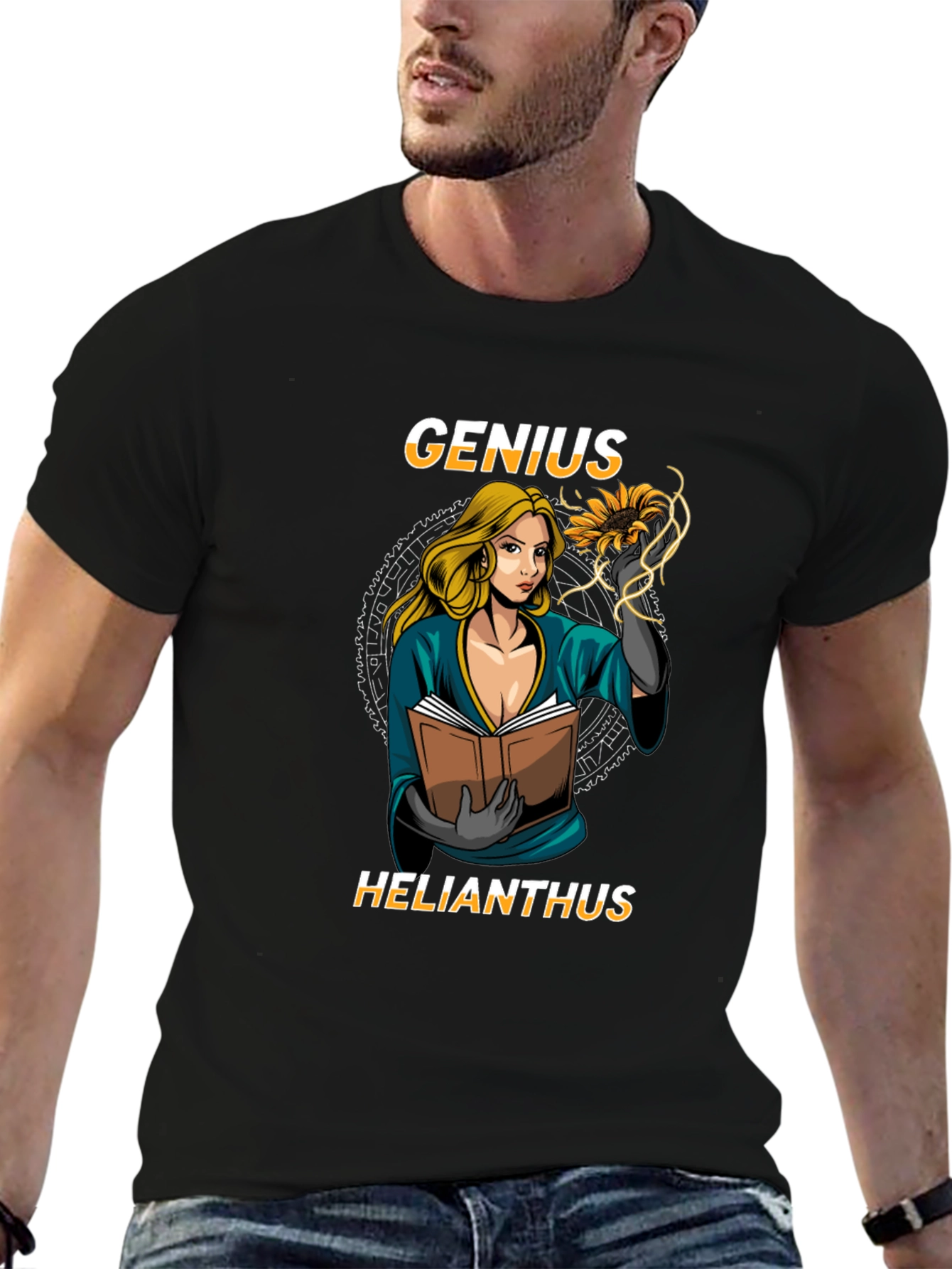 Genius Helianthus Black T-Shirt