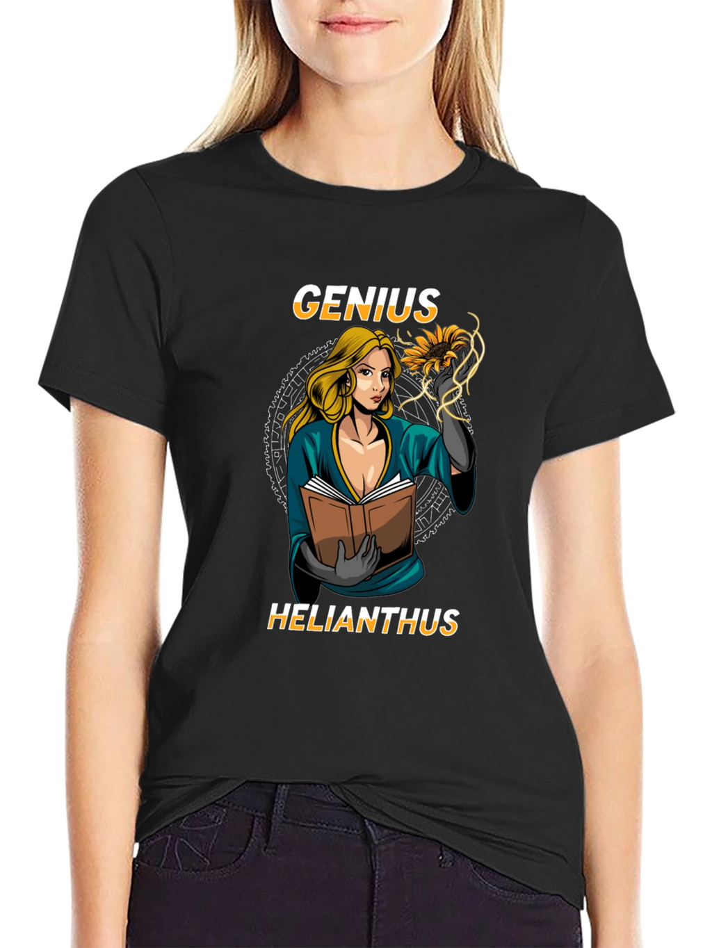 Genius Helianthus Black T-Shirt