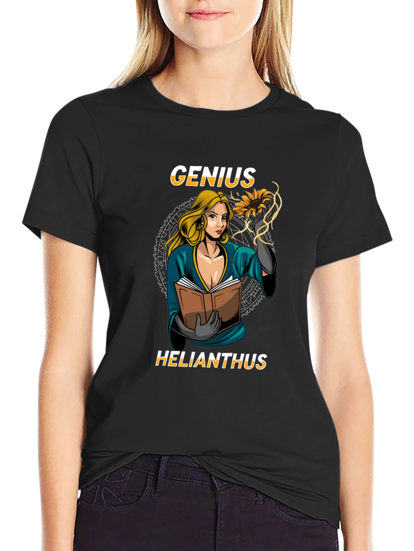 Genius Helianthus Black T-Shirt