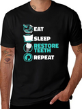 Eat Sleep Restore Teeth Repeat T-Shirt