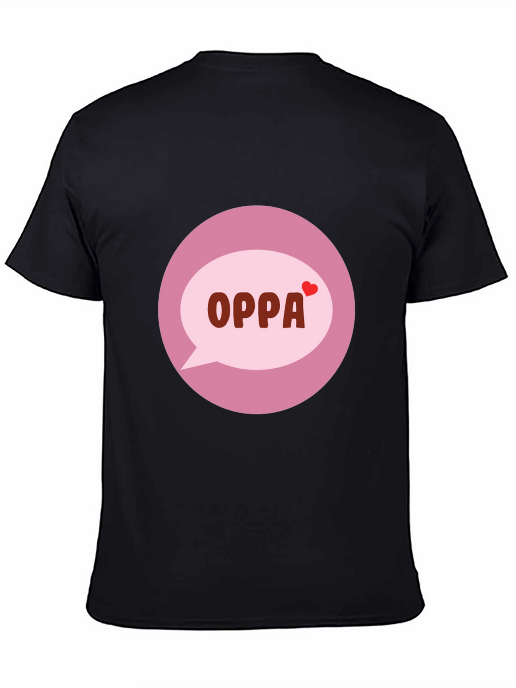 Trendy Black T-Shirt with OPPA Speech Bubble Graphic