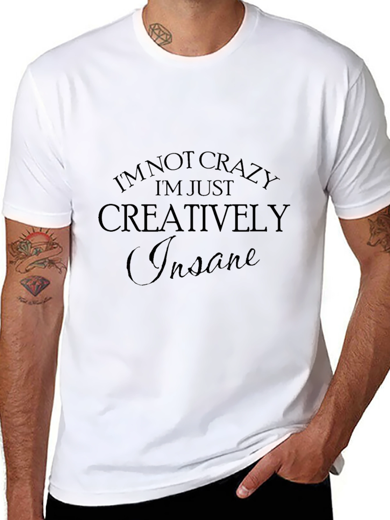Creatively Insane Graphic Tee - Stylish Black T-Shirt