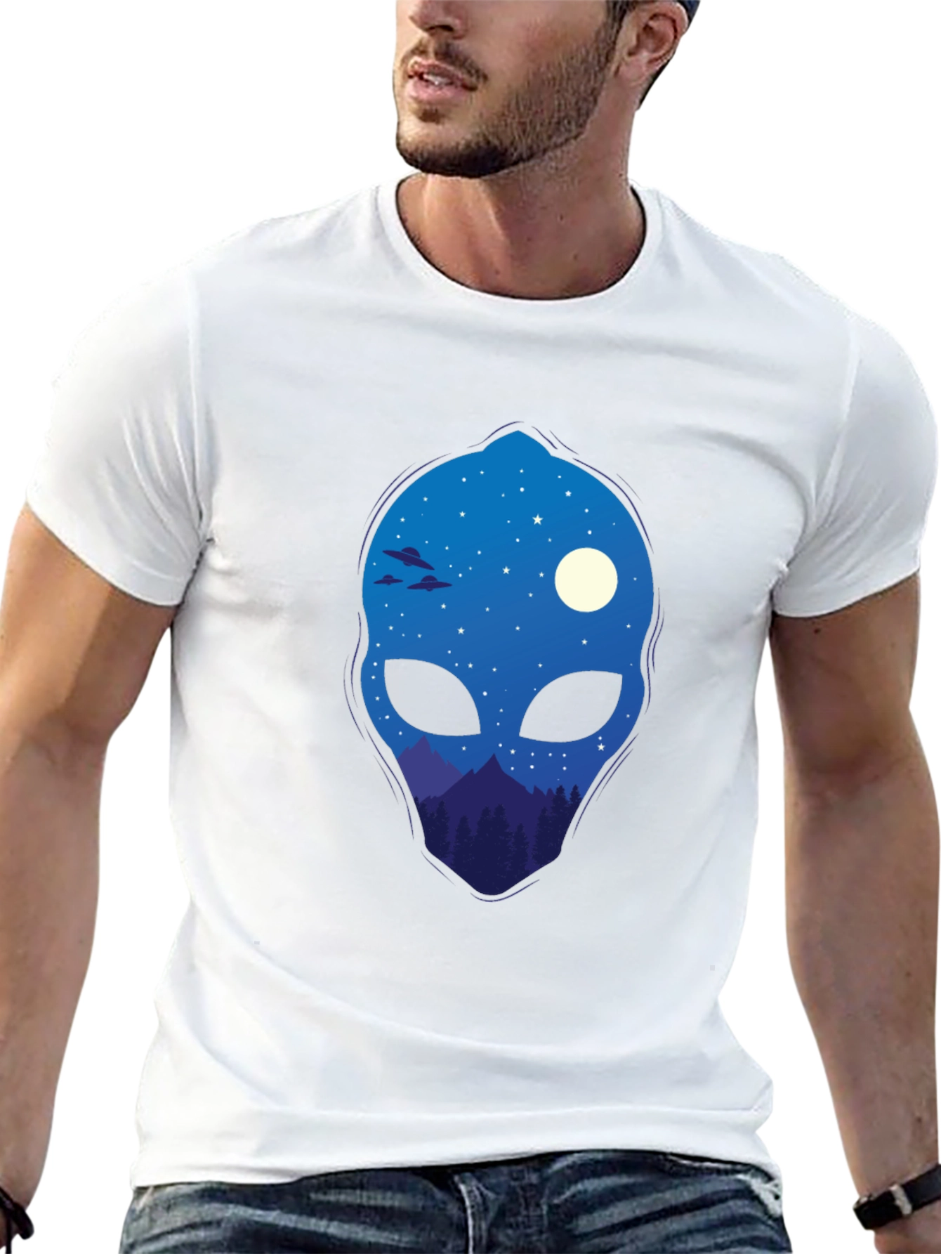 Alien Landscape Graphic Tee - Cool Space Design