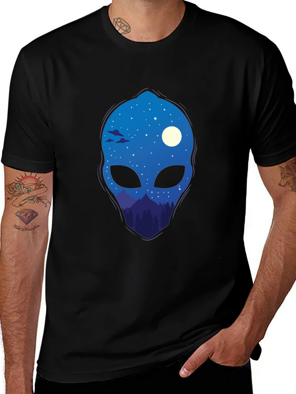 Alien Landscape Graphic Tee - Cool Space Design