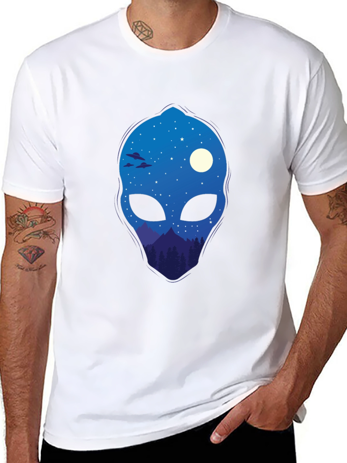 Alien Landscape Graphic Tee - Cool Space Design