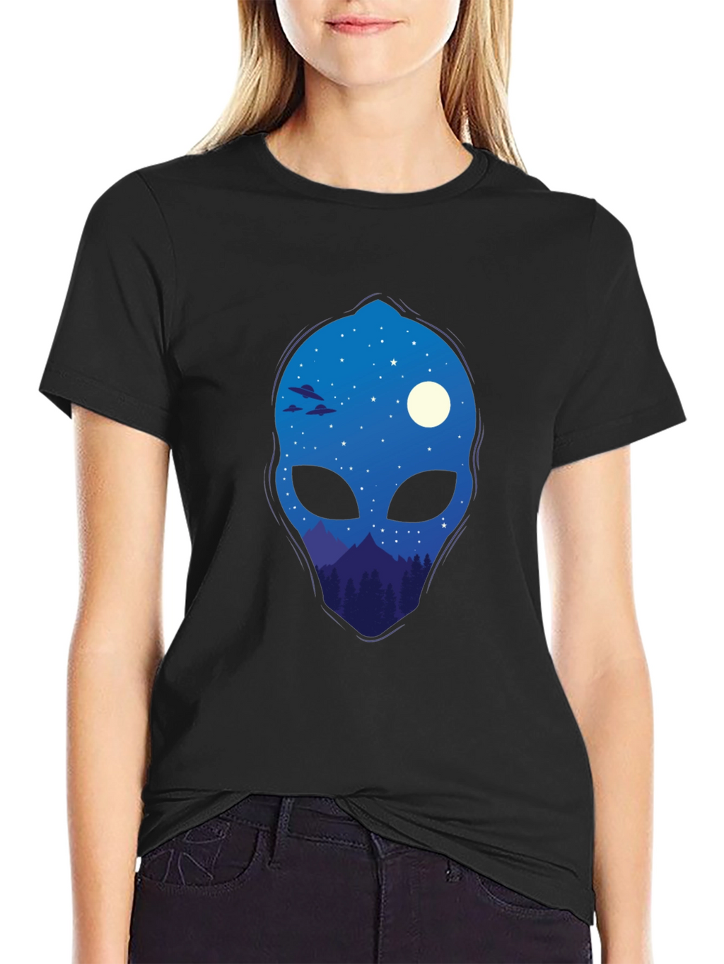 Alien Landscape Graphic Tee - Cool Space Design