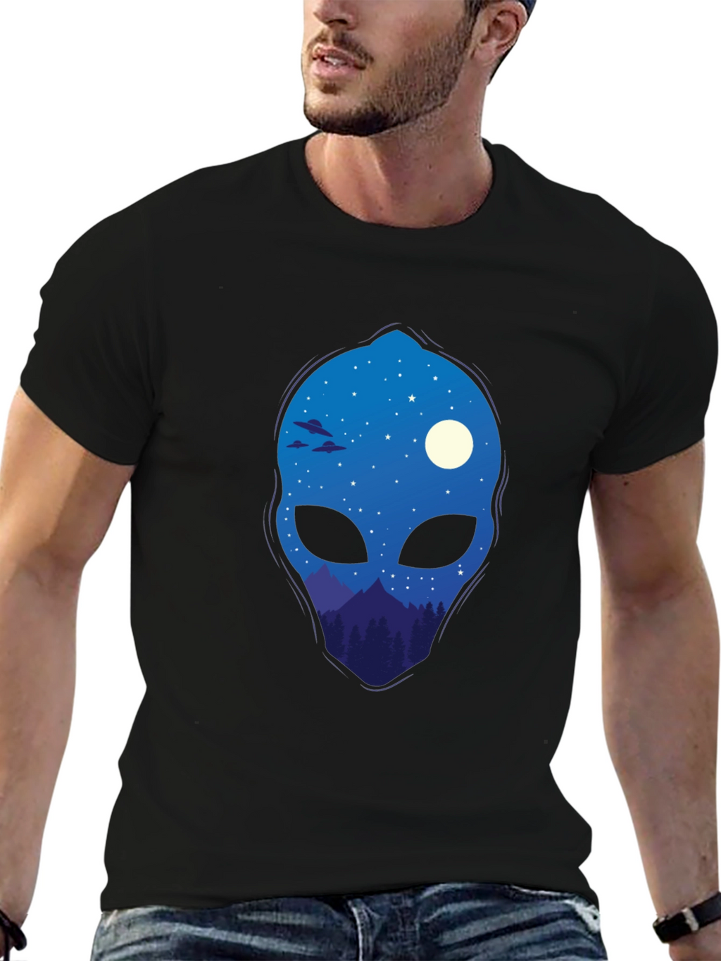 Alien Landscape Graphic Tee - Cool Space Design
