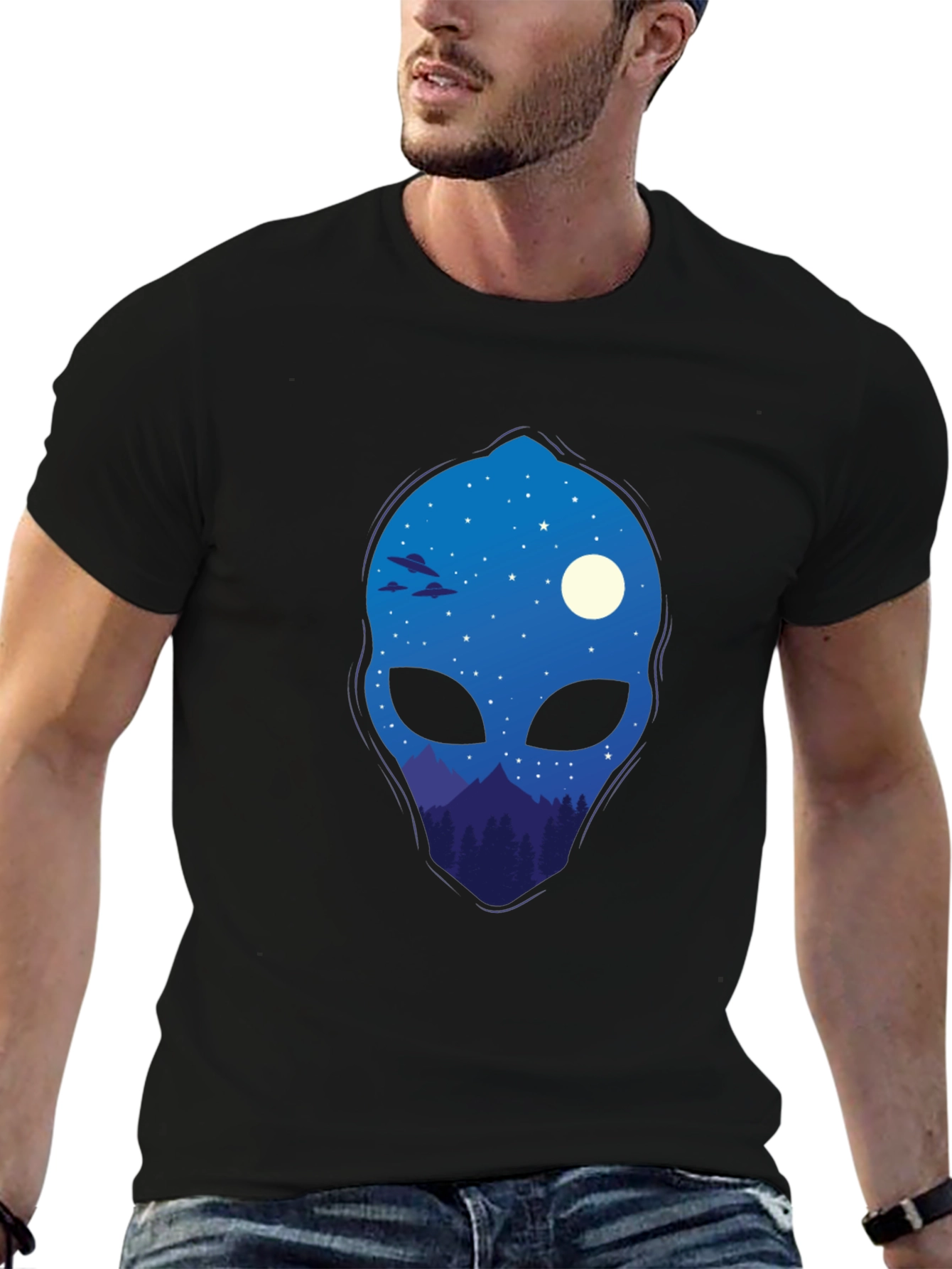 Alien Landscape Graphic Tee - Cool Space Design
