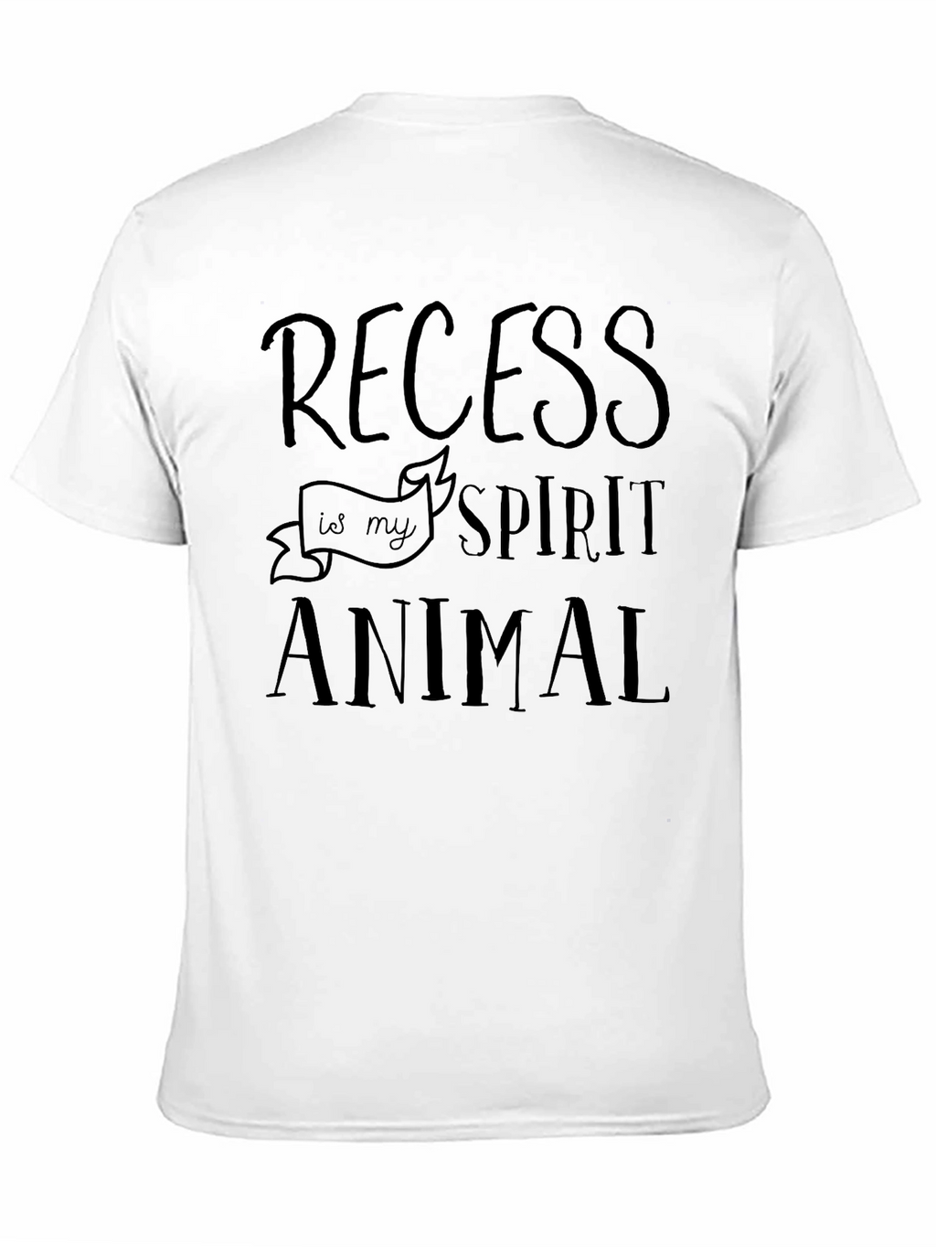 Recess is My Spirit Animal Black Graphic T-Shirt
