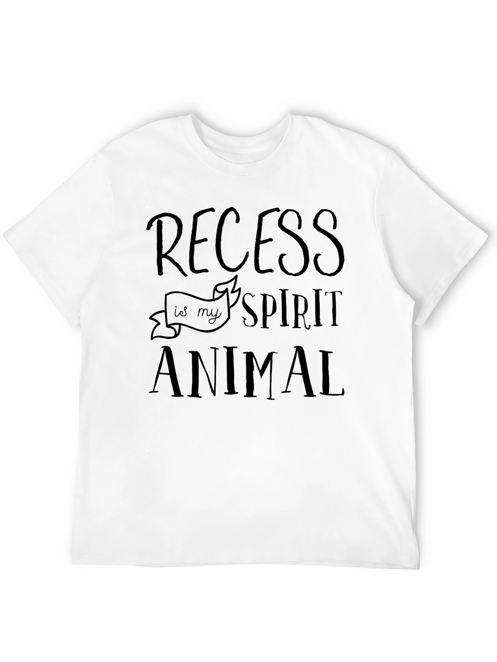 Recess is My Spirit Animal Black Graphic T-Shirt