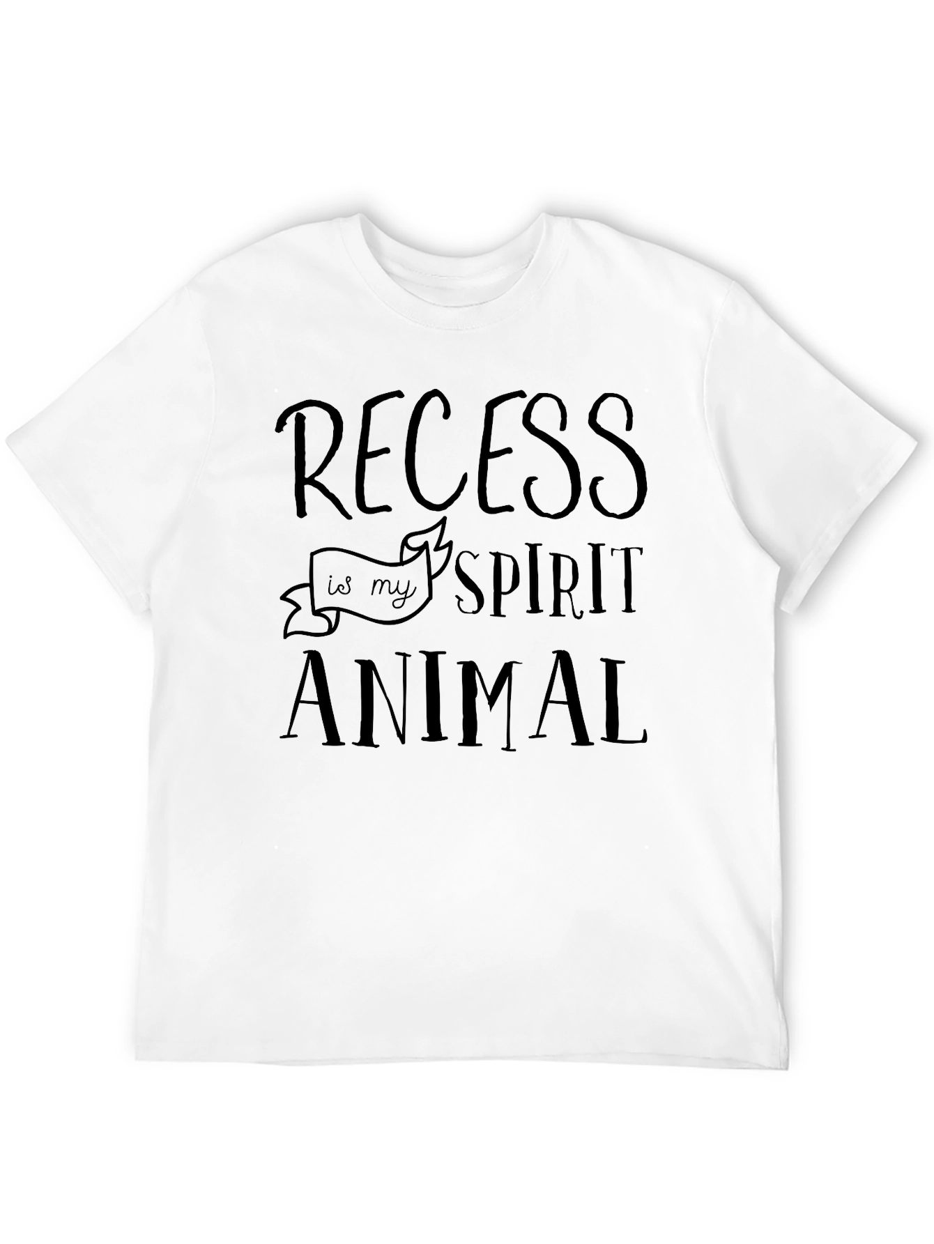 Recess is My Spirit Animal Black Graphic T-Shirt