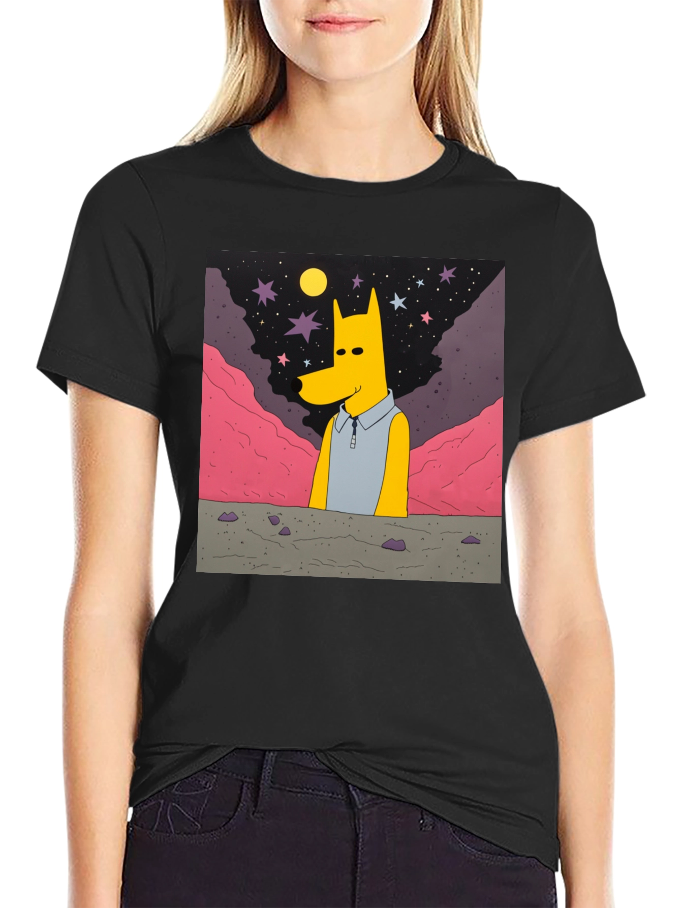 Cartoon Character Graphic Print T-Shirt