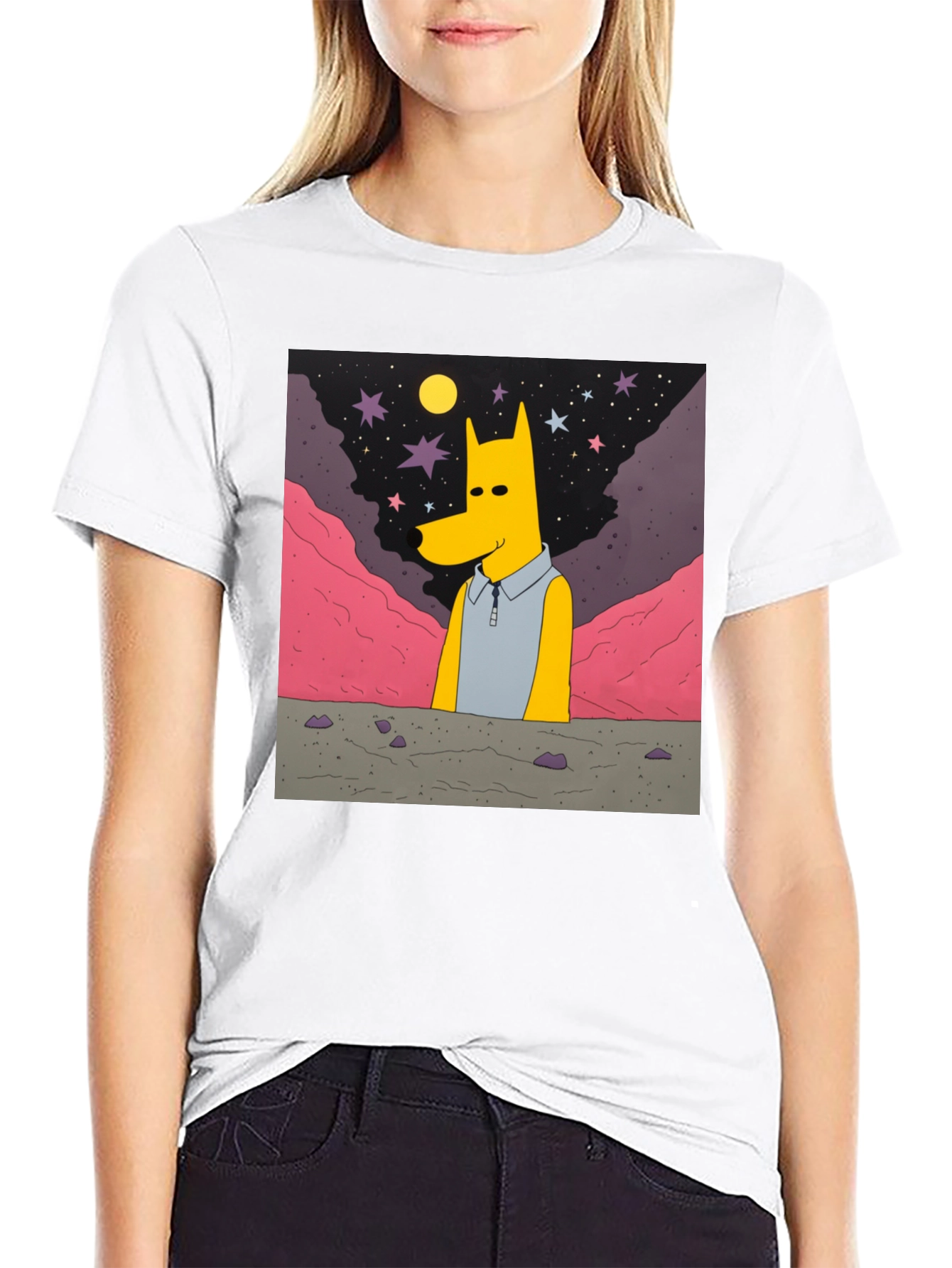 Cartoon Character Graphic Print T-Shirt