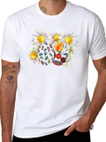 Daisy Easter Eggs Black T-Shirt
