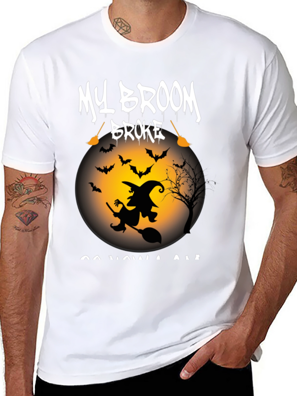 My Broom Broke T-Shirt - Halloween Witch Tee