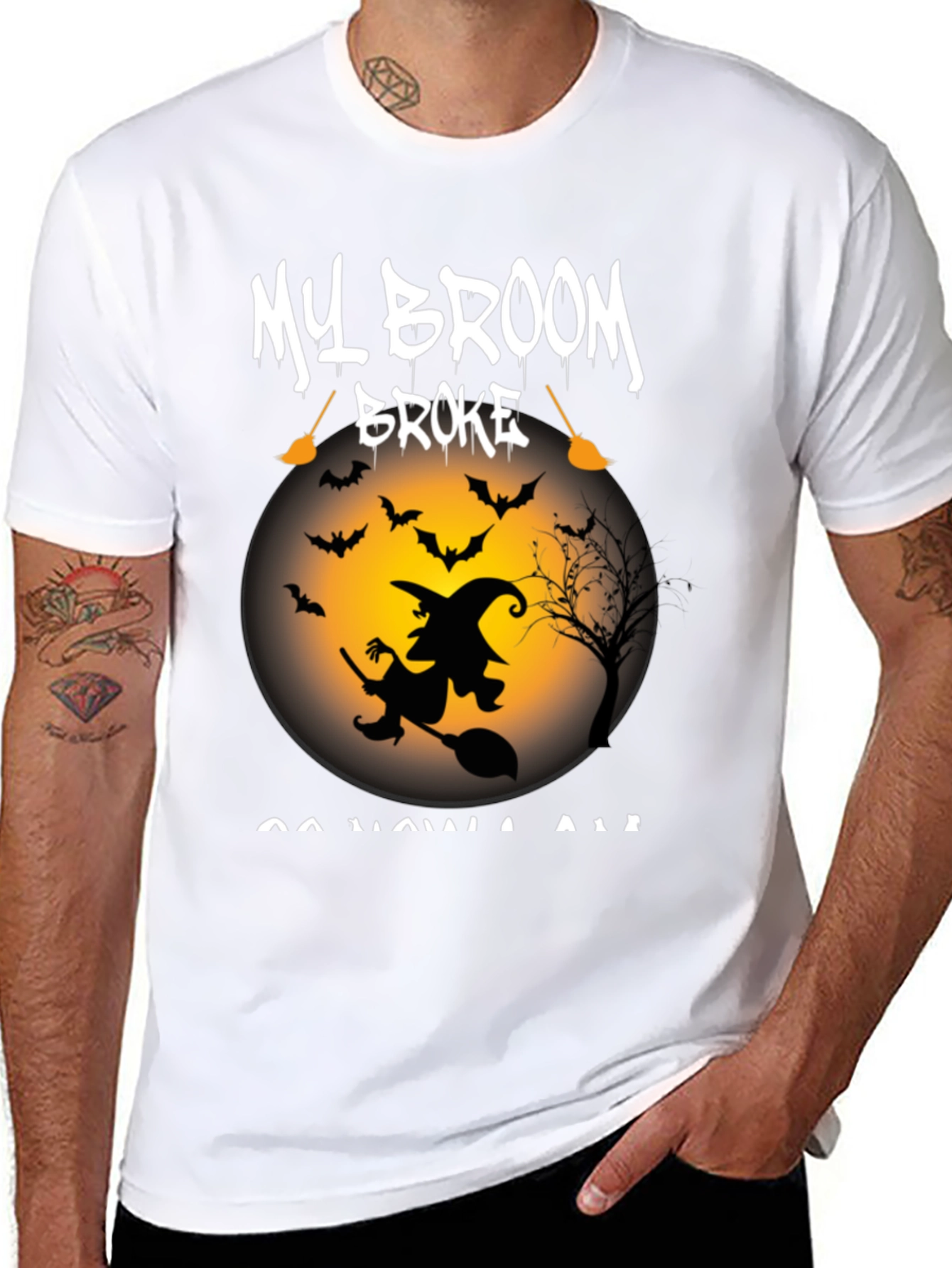 My Broom Broke T-Shirt - Halloween Witch Tee