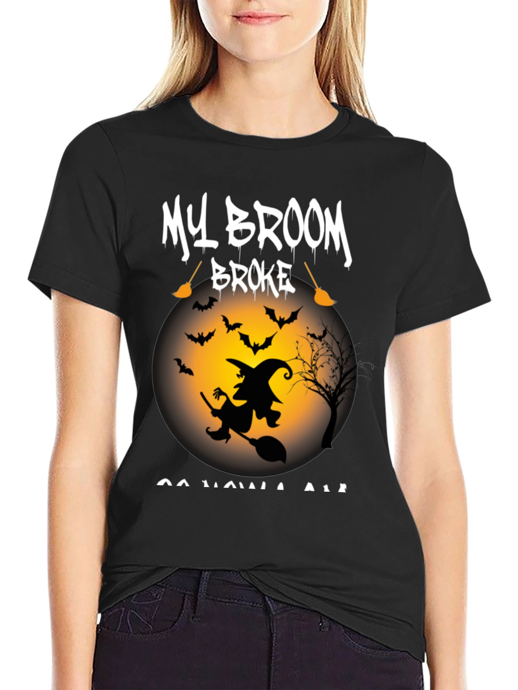 My Broom Broke T-Shirt - Halloween Witch Tee