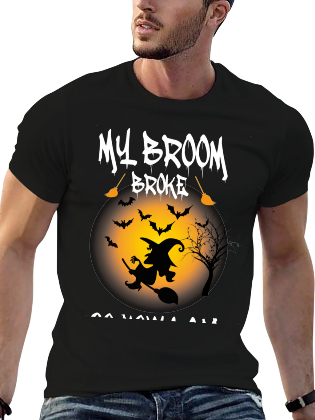 My Broom Broke T-Shirt - Halloween Witch Tee