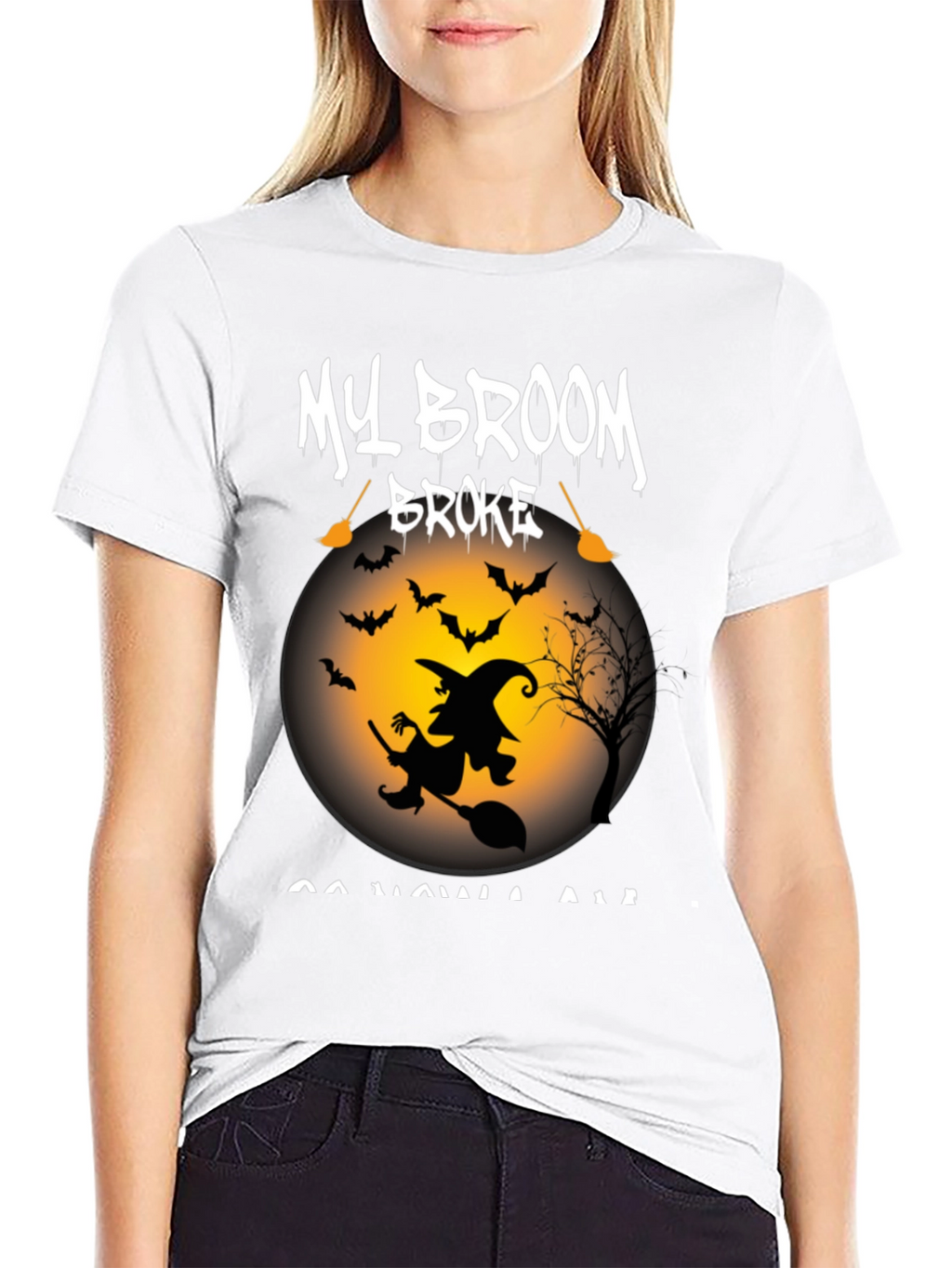 My Broom Broke T-Shirt - Halloween Witch Tee