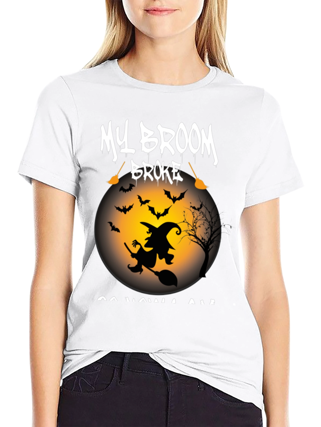 My Broom Broke T-Shirt - Halloween Witch Tee
