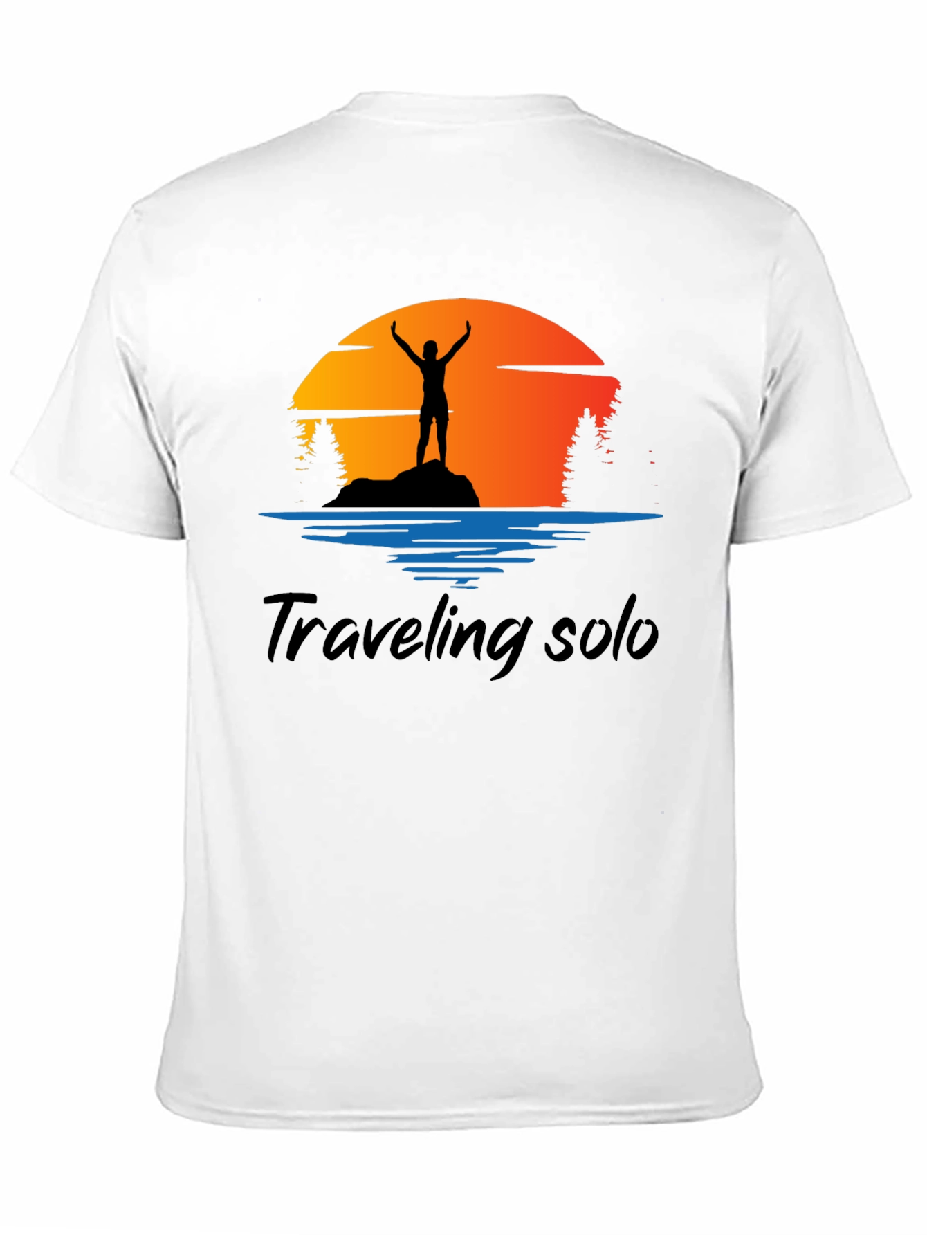 Traveling Solo Black Graphic Tee Shirt