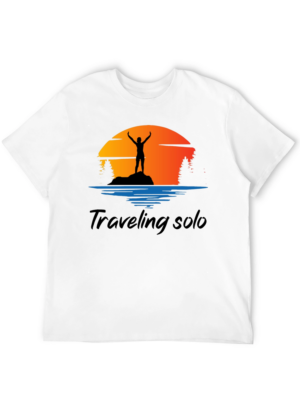 Traveling Solo Black Graphic Tee Shirt