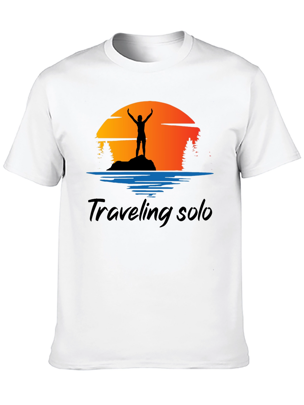 Traveling Solo Black Graphic Tee Shirt