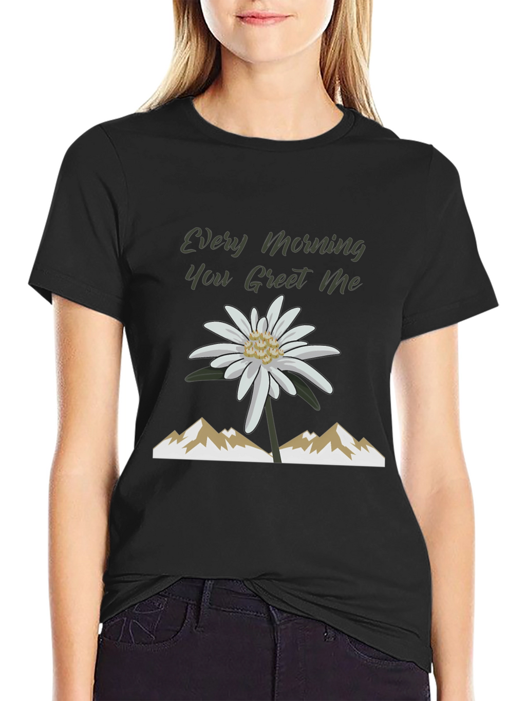 Every Morning Tee: Mountain Flower Graphic