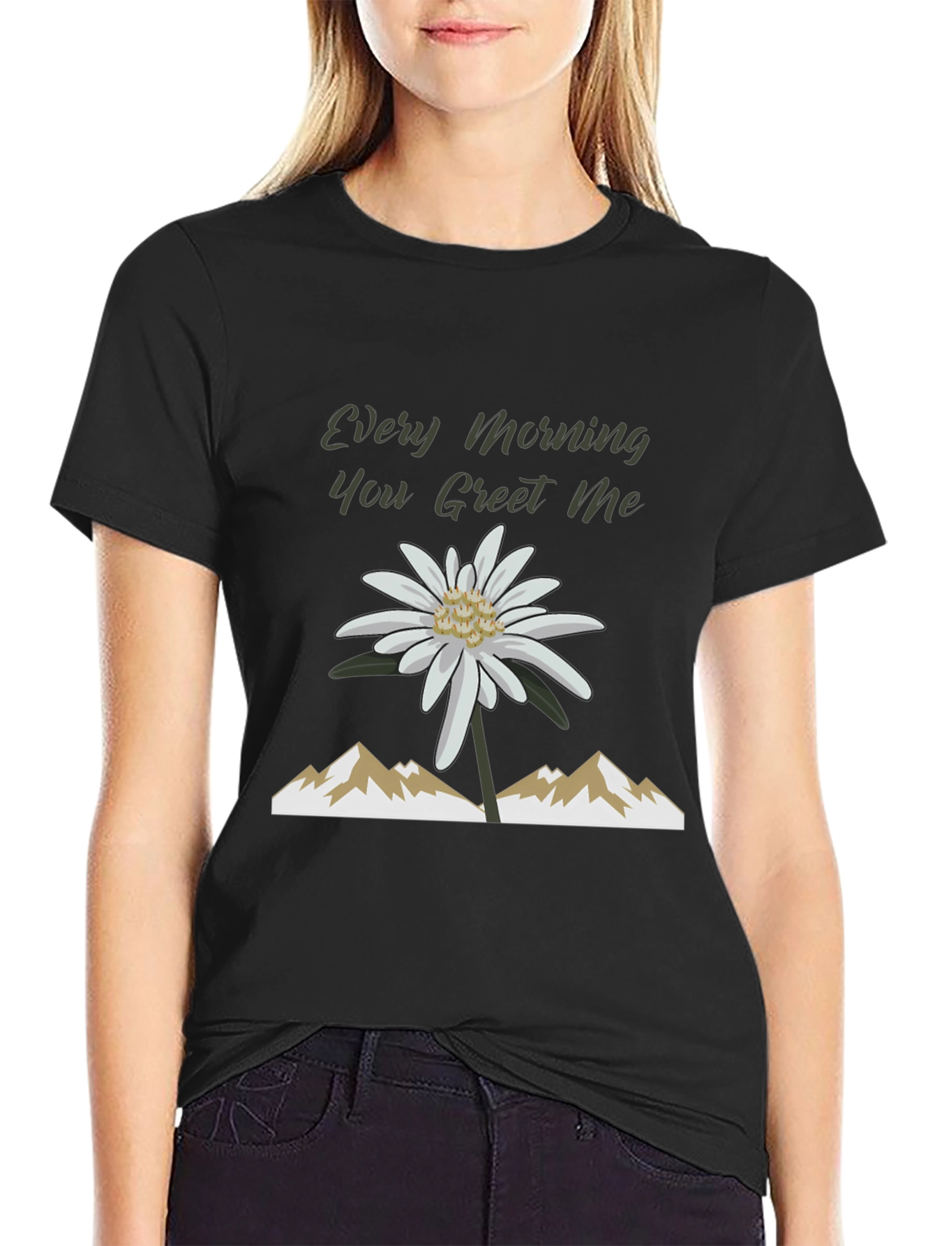 Every Morning Tee: Mountain Flower Graphic