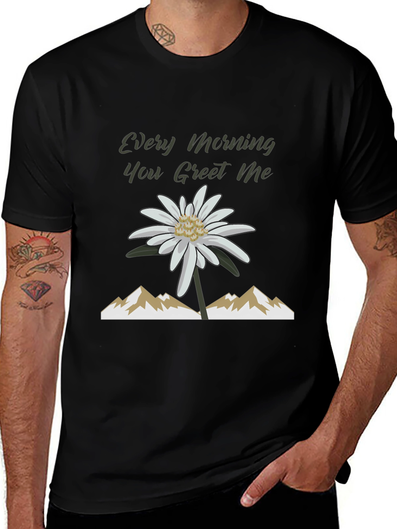 Every Morning Tee: Mountain Flower Graphic
