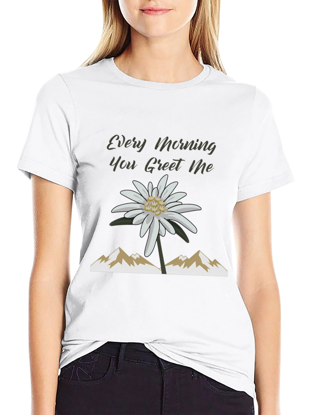 Every Morning Tee: Mountain Flower Graphic